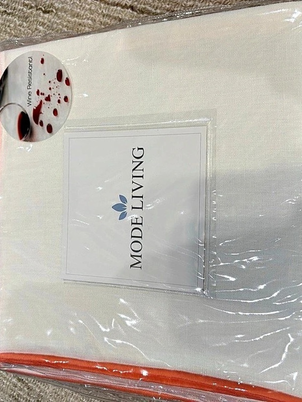 Mode Living Bel Air Napkins Linen Napkins in coral and creamy white NWT